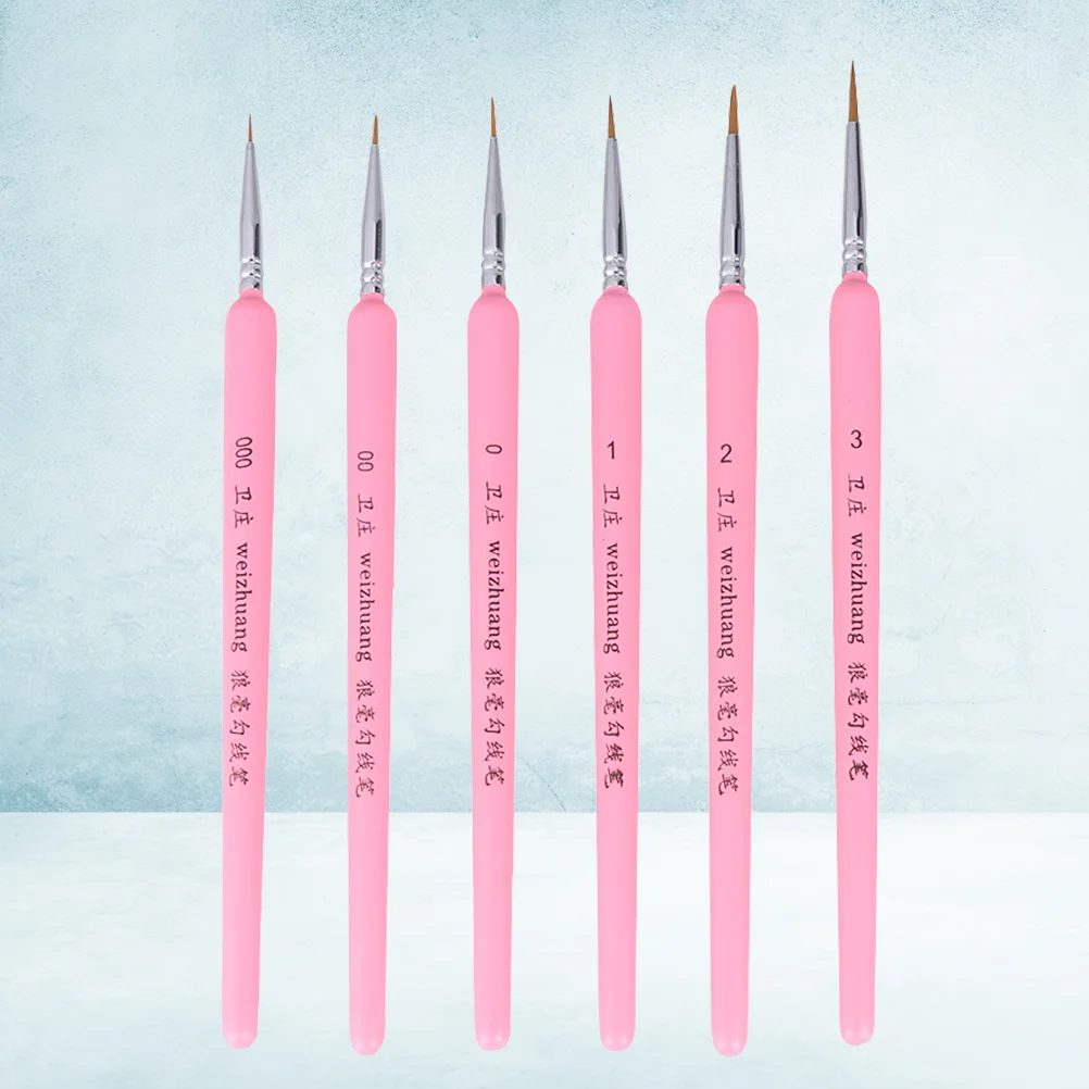 9 Pcs Micro Paint Brush Nail Brushes Fine Detailing Tip Wooden Miniature Child