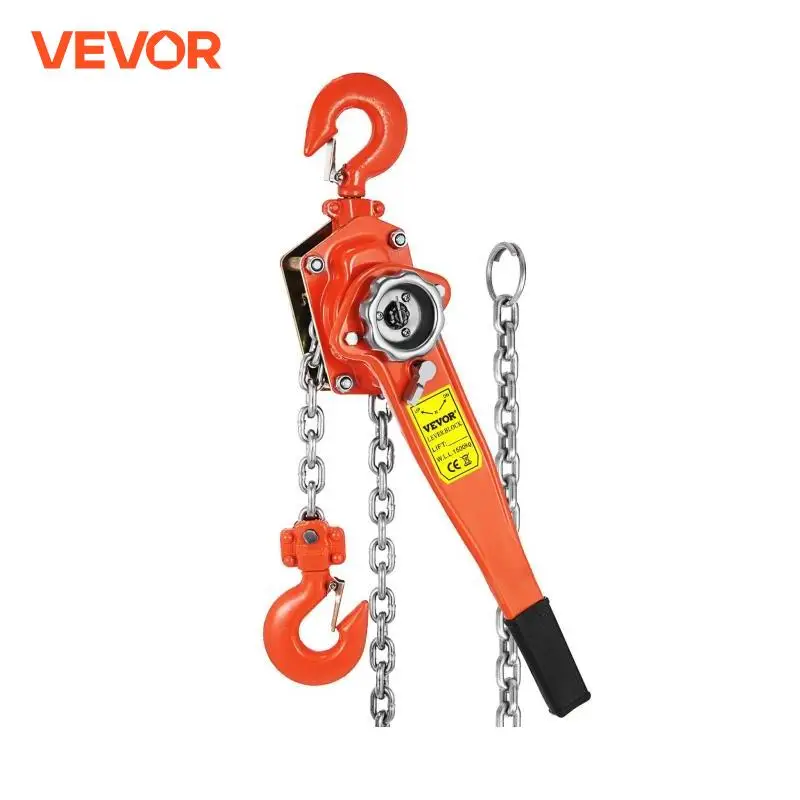 VEVOR 3T / 1.5T Manual Ratcheting Lever Chain Hoist 1.5M 3M 6M Portable Hand Block Lifting Come Along Puller Pulley Hook Mount