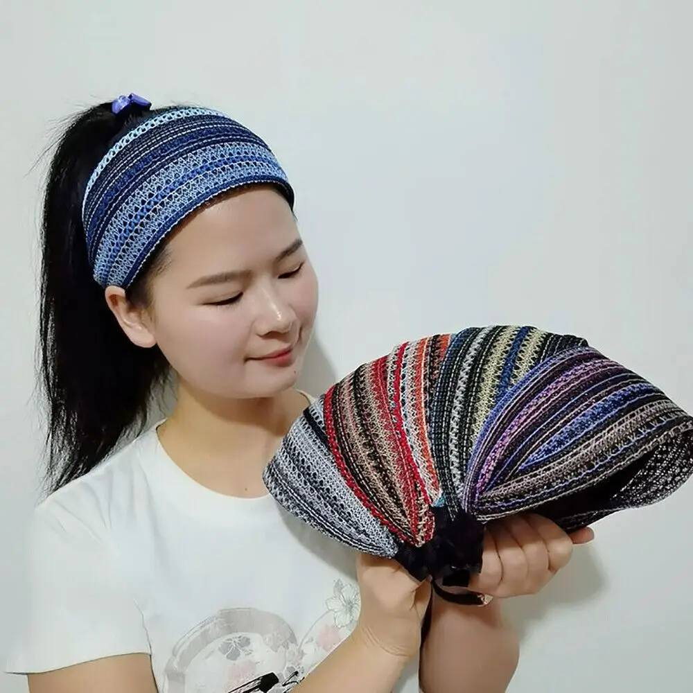 أزياء بوهيميا أنماط الشعر هوب اكسسوارات الشعر أدوات التصميم عصابات الشعر عصابات واسعة