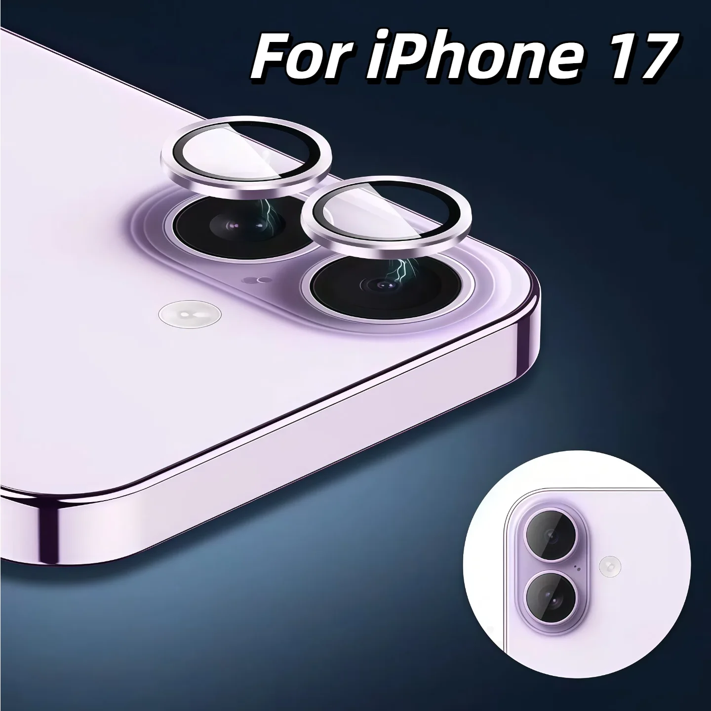 طبقة حماية من الزجاج المقسى لهاتف Apple iPhone 17 للكاميرا الخلفية اللون الأصلي أسود فضي فاتح أرجواني أزرق أخضر