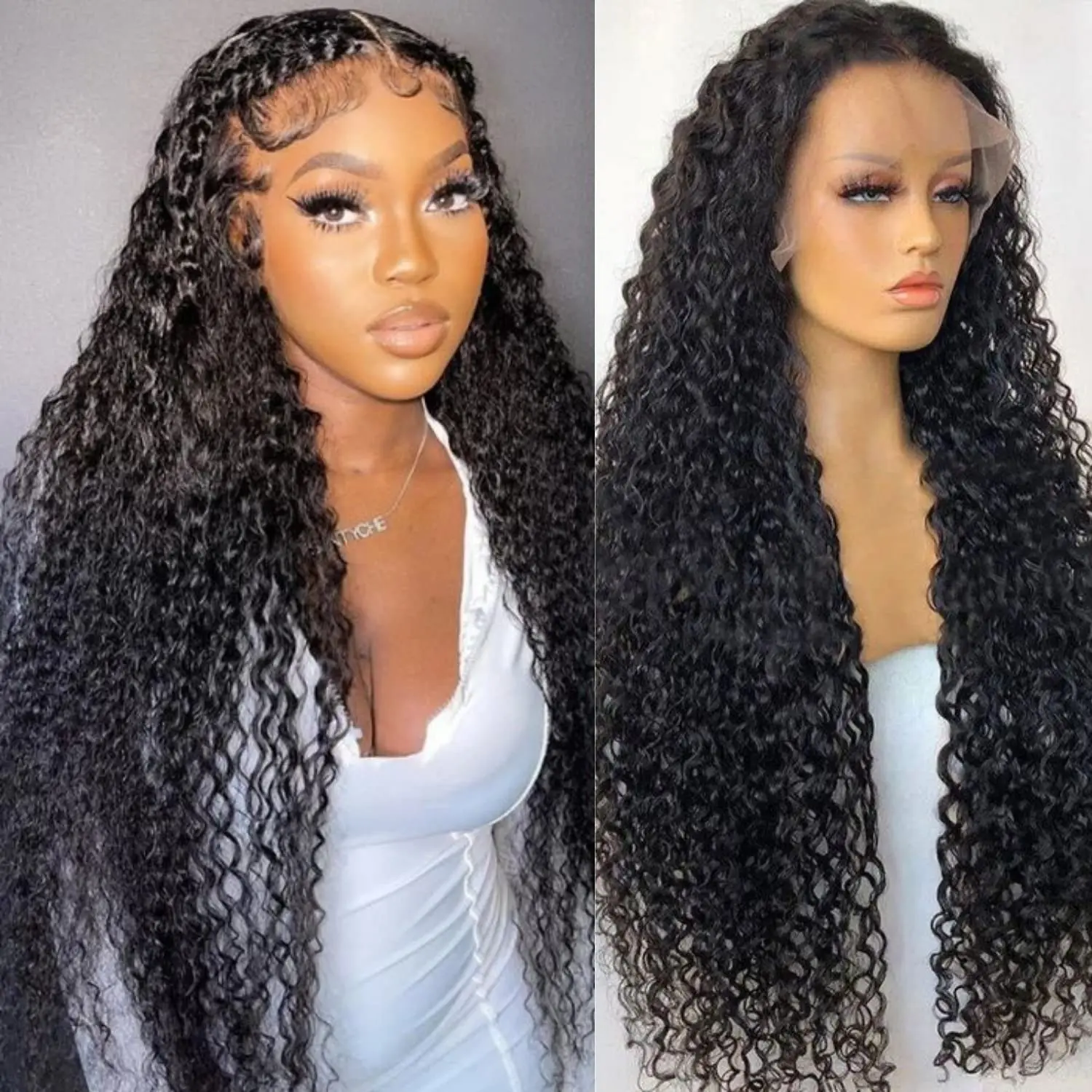 250 Density 13x4 HD Transparent Lace Front Wig Human Hair Wavy Wavy Deep Wave Frontal Wigs Human Hair Remy Water Wave Wig