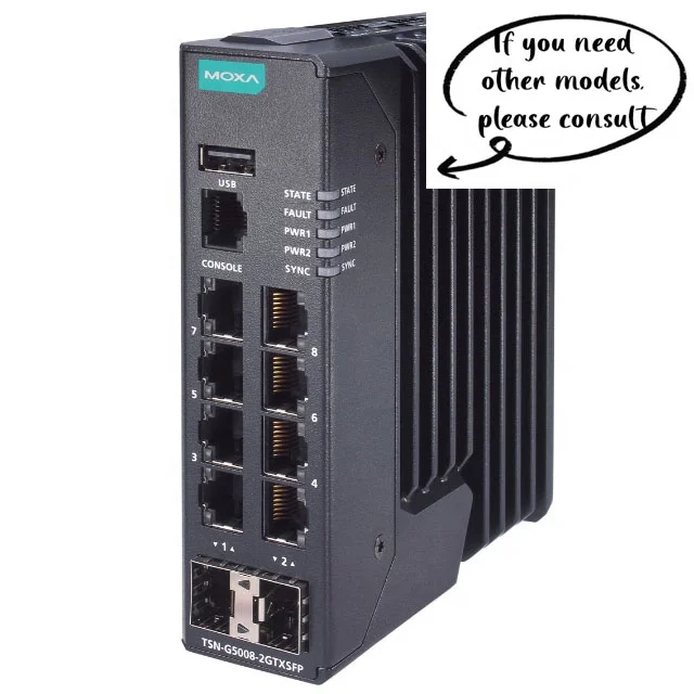 MOXA 8G port full gigabit network managed Industrial Ethernet switch  TSN-G5008-2GTXSFP