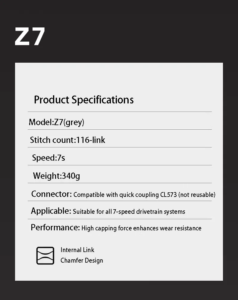 KMC Z-series 6\7\8\9 Speed Universal Bicycle Chain Chromized Mushroom-shaped Chain Shaft Enhanced Wear Resistance - view 4