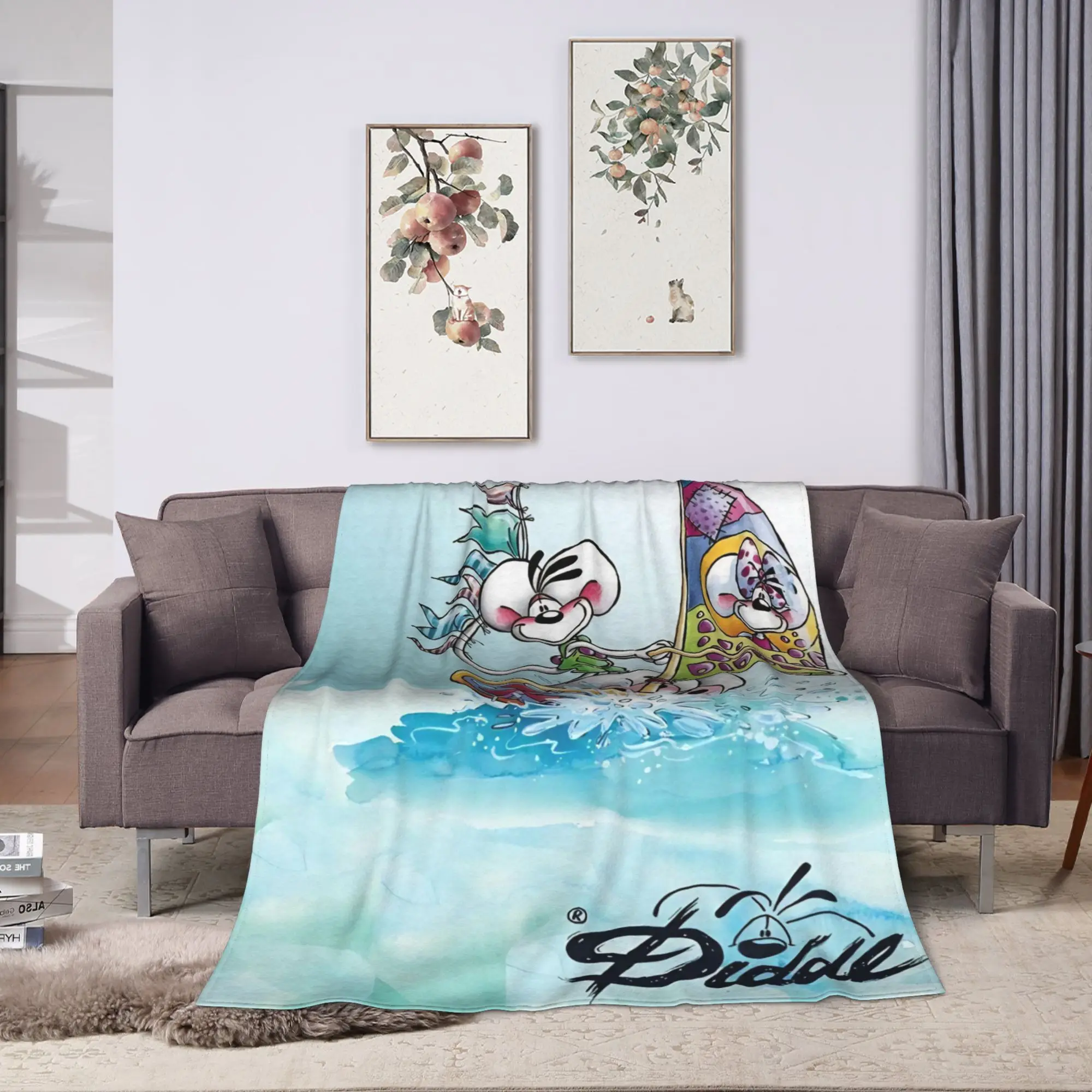 Cute Diddl  Super Warm Blanket  Girls Boys Plush Throw Blanket Funny Outdoor Flannel Bedspread Sofa Bed Cover