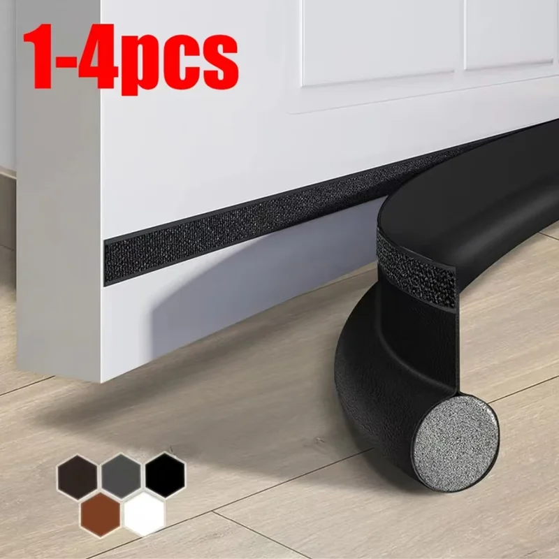 1-4pcs Door Seal Strip Self Adhesive Soundproof Foam Rubber 