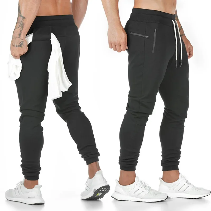 New Cotton Gym Pants Men Quick Dry Fit Running Jogging Pants Men Bodybuilding Training Sport Pants Fitness Trousers Sportswear