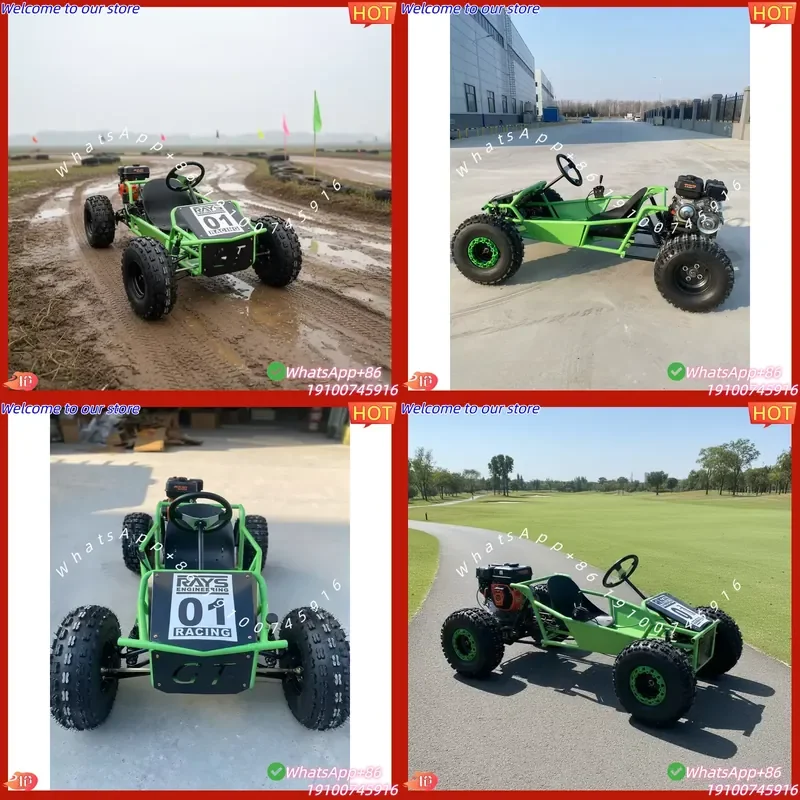2026 212cc Gas-Powered Pedal Racing Go Kart Buggy 4-Stroke Engine 70km/h Max Speed Hydraulic Disc Brakes Chain Drive