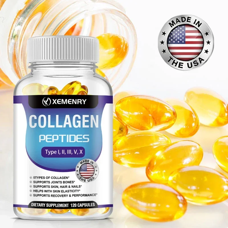 Collagen Peptide Capsules - Type I, II, III, V Premium Collagen Complex