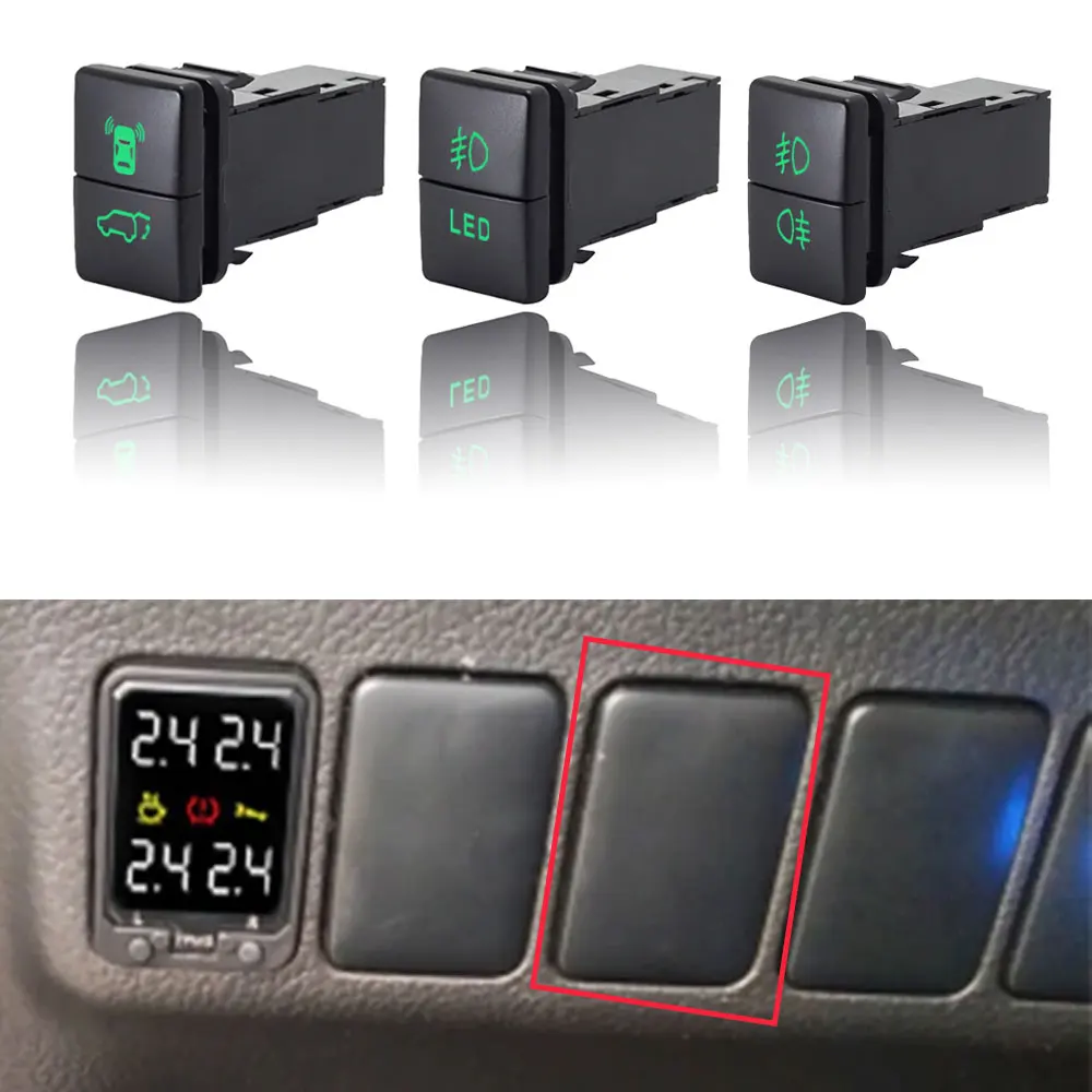 Dual Fog Light Switch LED Power Supply Radar Trunk Headlight Button For Toyota Corolla Prado LEVIN for Mitsubishi L200 Outlander