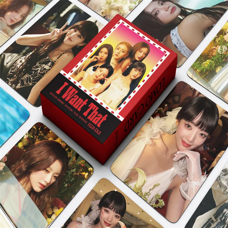 55pcs/set KPOP GIDLE Album Small Card HeatL OMO Card (G) I-DLE SONG YUQI MINNIE MIYEON SOYEON SOOJIN Gift Postcard Photo Card