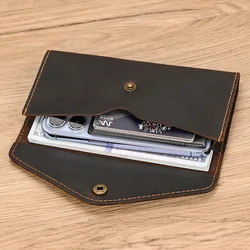 Luufan portafoglio da uomo Hasp busta in vera pelle portafoglio carte di denaro porta carte d'identità borse in vera pelle di mucca pochette maschile borsa per telefono