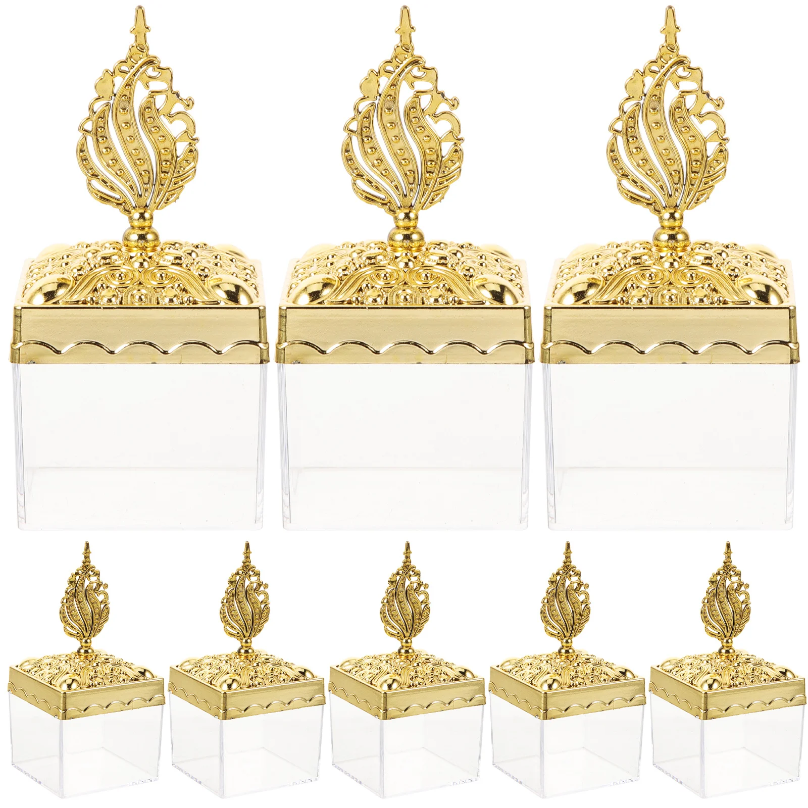 

12Pcs Small Boxes for Gifts Wedding Candy Boxes Elegant Square Design Transparent Lid Perfect for Festive Occasions