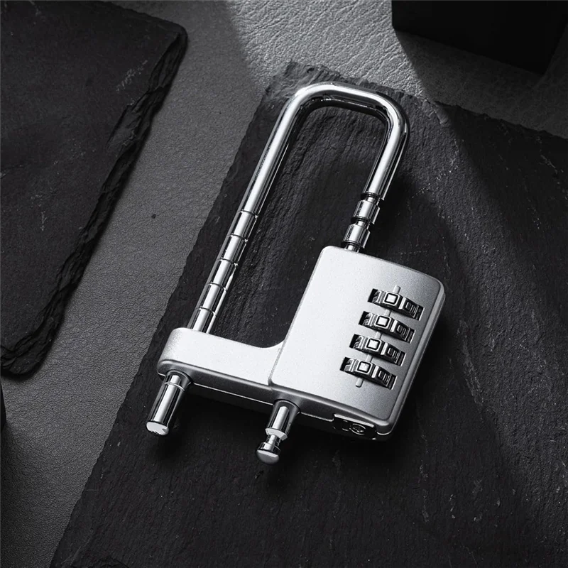 

CEA 2 Pcs 4 Digit Combination Lock Code Cabinet Lock U Shaped Gym Locker Adjustable Padlock Long Shackle Lock For School