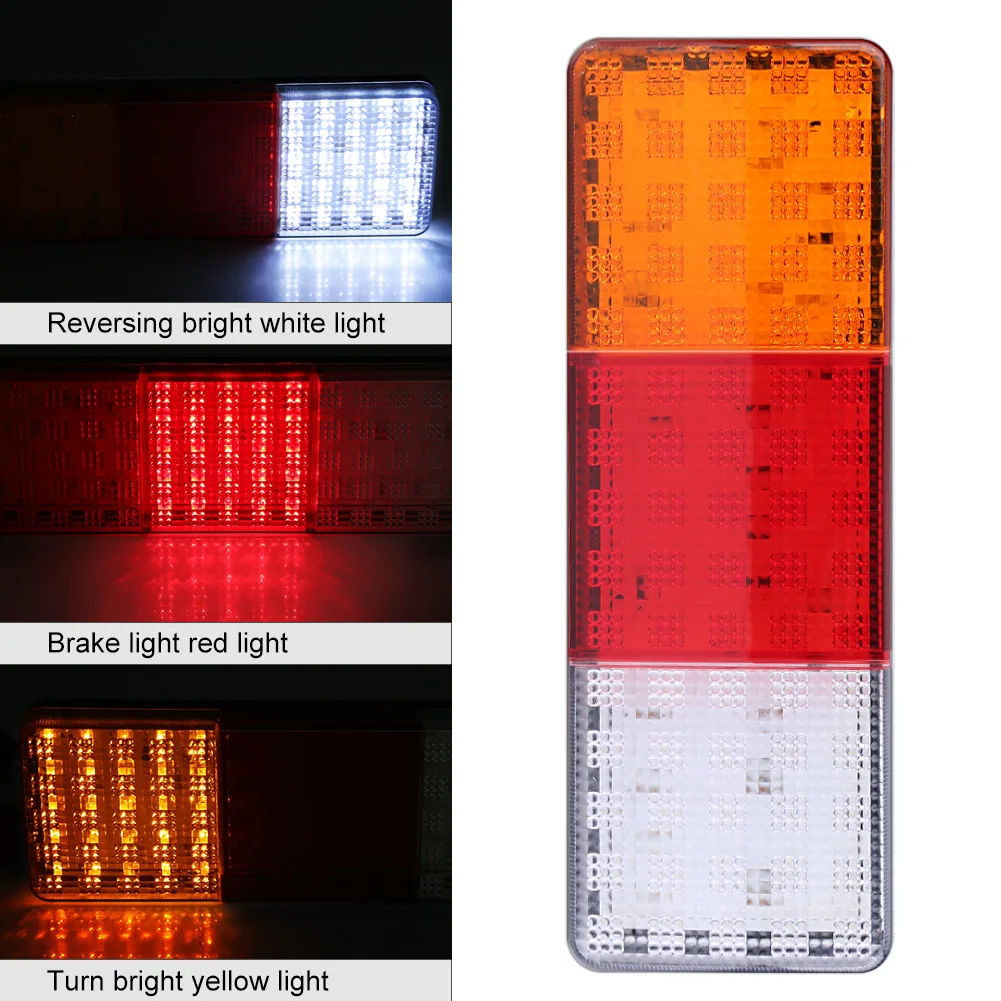 2 x 12V 75-LED Truck Trailer Boat Rear Tail Brake Reverse Taillight Indicator Lamp Waterproof Truck Trailer Indicator Lamp