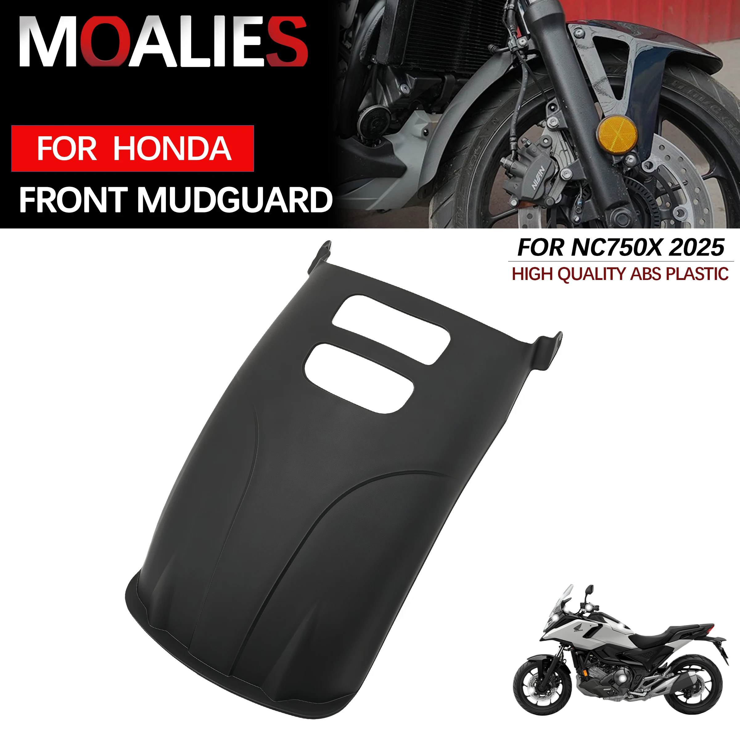 Przedłużenie błotnika przedniego do Honda NC750X 2025 NC750 X, osłona przeciwbłotna, bez wiercenia, bez strat.