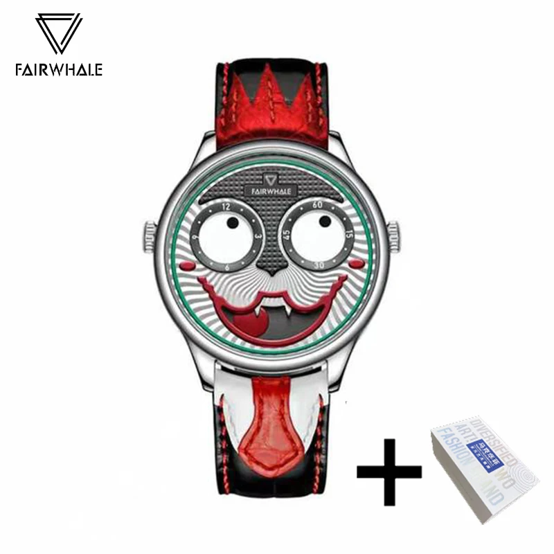 Mark Fairwhale Fashion Watch For Mens Casual Leather Strap WristWatch Russian Joker Special Pointer Quartz Clocks Man Reloj 2024