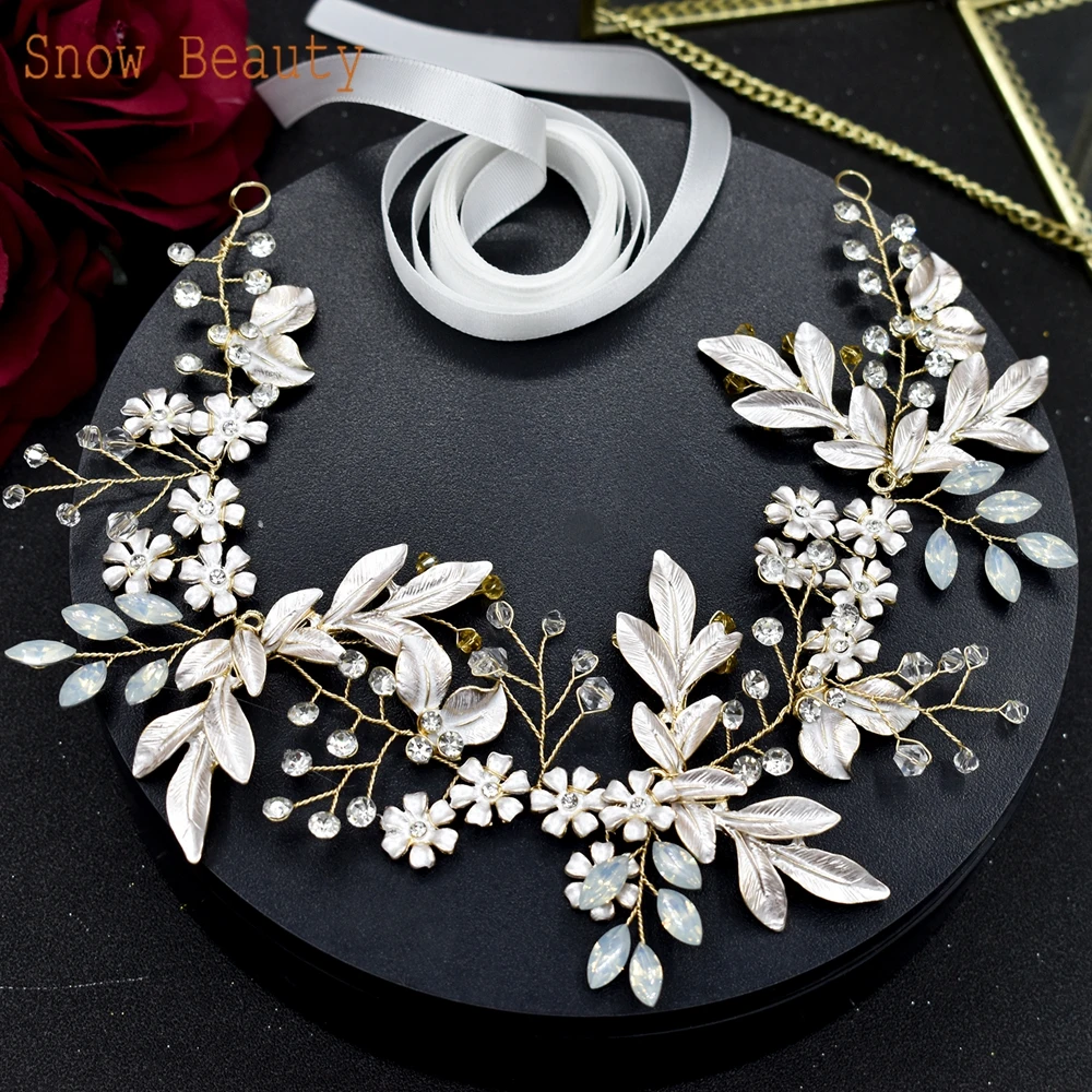 S127 Golden Wedding Sash Bridal Belts Fashion Women Belt Flower Rhinestone Sash Belt Pearl Bridesmaid Belts Wedding Dress Belts