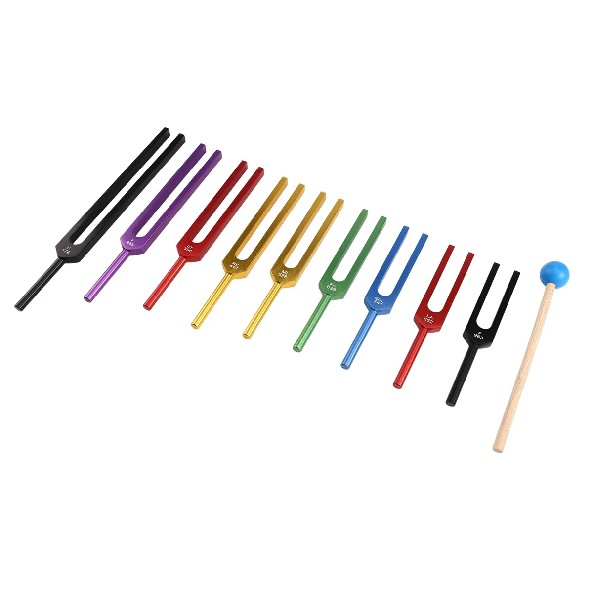 

Новый набор камертонов для чакр, 174 Гц/285 Гц/396 Гц/417 Гц/528 Гц/639 Гц/741 Гц/852 Гц/963 Гц, для исцеления чакр, многоцветный звуковой терапии