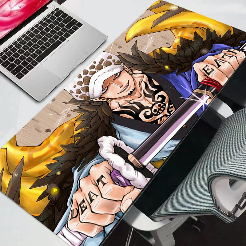 

Large Mouse Pad One Piece Carpet Laptop Pc Gamer Keyboard Mat Big Mousepad Edge White Tassel Rubber Table Durable Anime