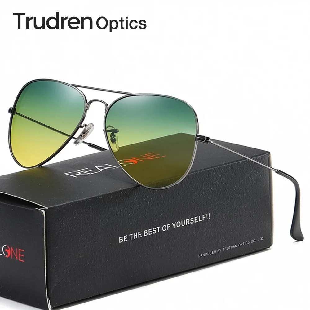 

Trudren Unisex Aviation Driving Glasses for Men Women Anti-glare Day and Night Polarized Lens All Day Sun Glass for Fishing 3025