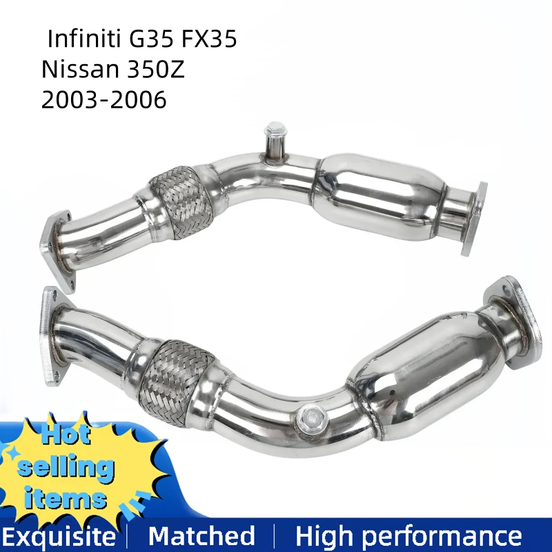 High flow stainless steel exhaust downpipe suitable for Infiniti G35 FX35 Nissan 350Z 2003-2006 exhaust system