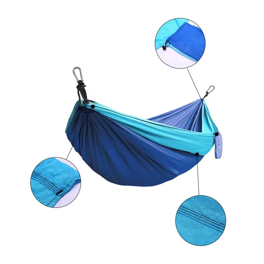 Camping Hammock Survival Portable Garden Yard Patio Party Hammocks Buckle Swing Bed for Outdoor Hunting Picnic Travel