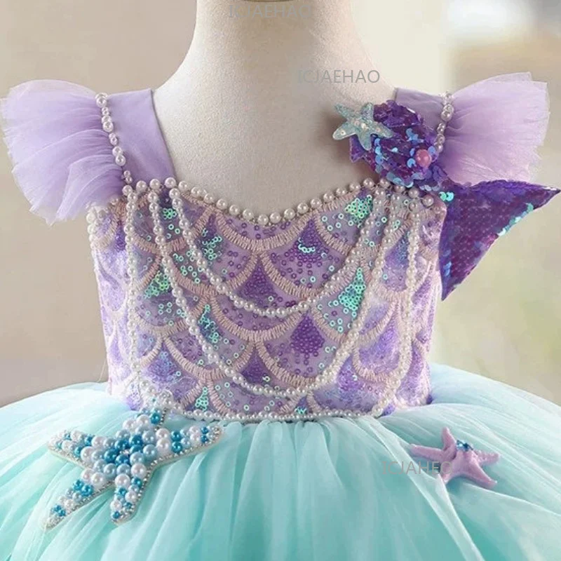 2026 Children Girls Tenth Birthday Evening Gown Tutu Fashion Elegant Pageant Costume Princess Dress Kids Host Runway Performance