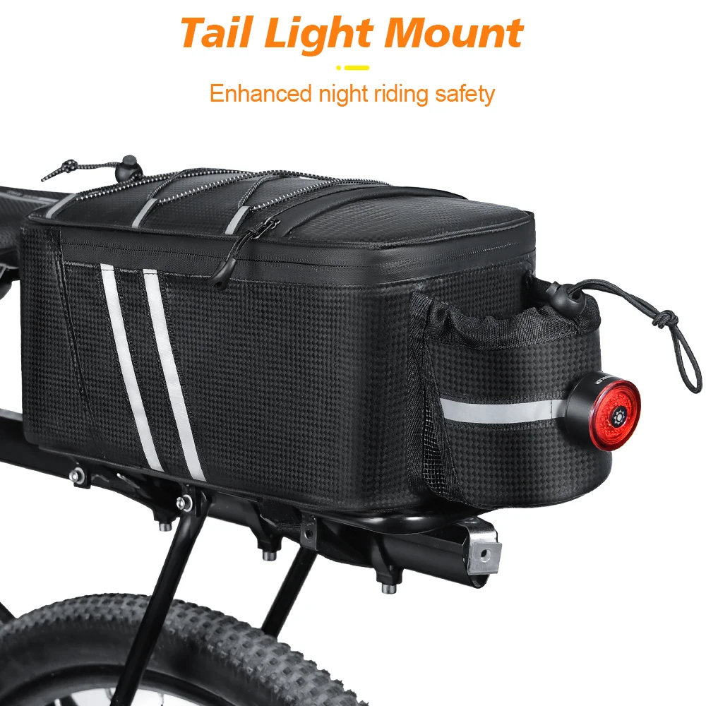NEWBOLER 10L Fahrrad-Gepäckträgertasche, wasserabweisende Fahrradtasche, Fahrrad-Rücktasche, Bikepacking-Zubehör – Detail 7