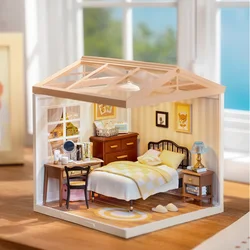 Robotime 3D Puzzle Super Store Sweet Dream Bedroom Plastic DIY Miniature House Kit Plastic Doll House Building Set Toy