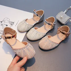 New Rhinestone Pearl Fashion Princess Shoes Kids Soft-soled Non-slip Sandals Summer Girl Sandals