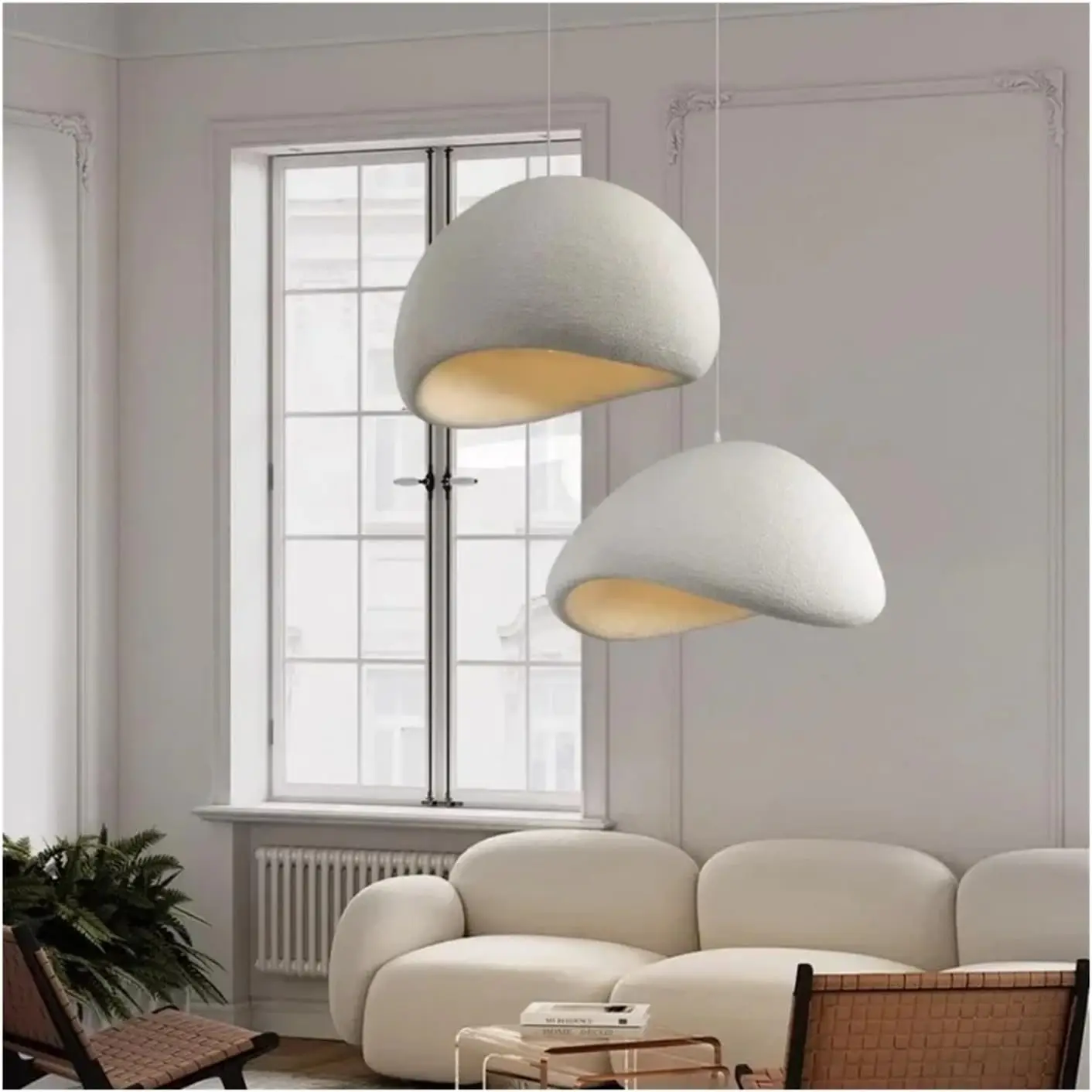 E27 قلادة Led 30 50cm البيضاوي الراتنج معلقة متوافق مع تركيبات إضاءة الثريا مصباح غرفة الطعام ، سقف الإضاءة قلادة #3