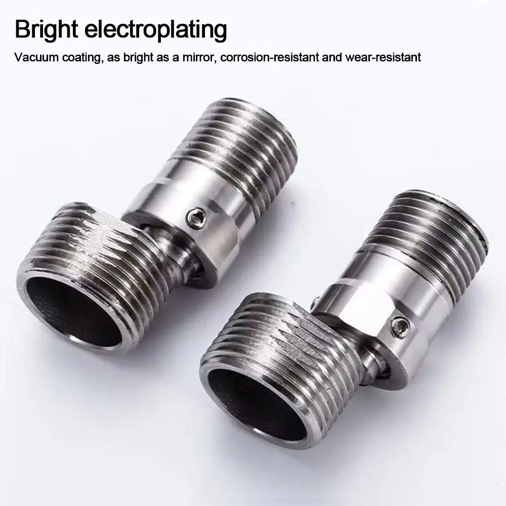 

Stainless Steel Angled Curved Foot 360° Rotatable Angle Adjustment Eccentric Screw Corner Wall Mounted Shower Faucet Adapter