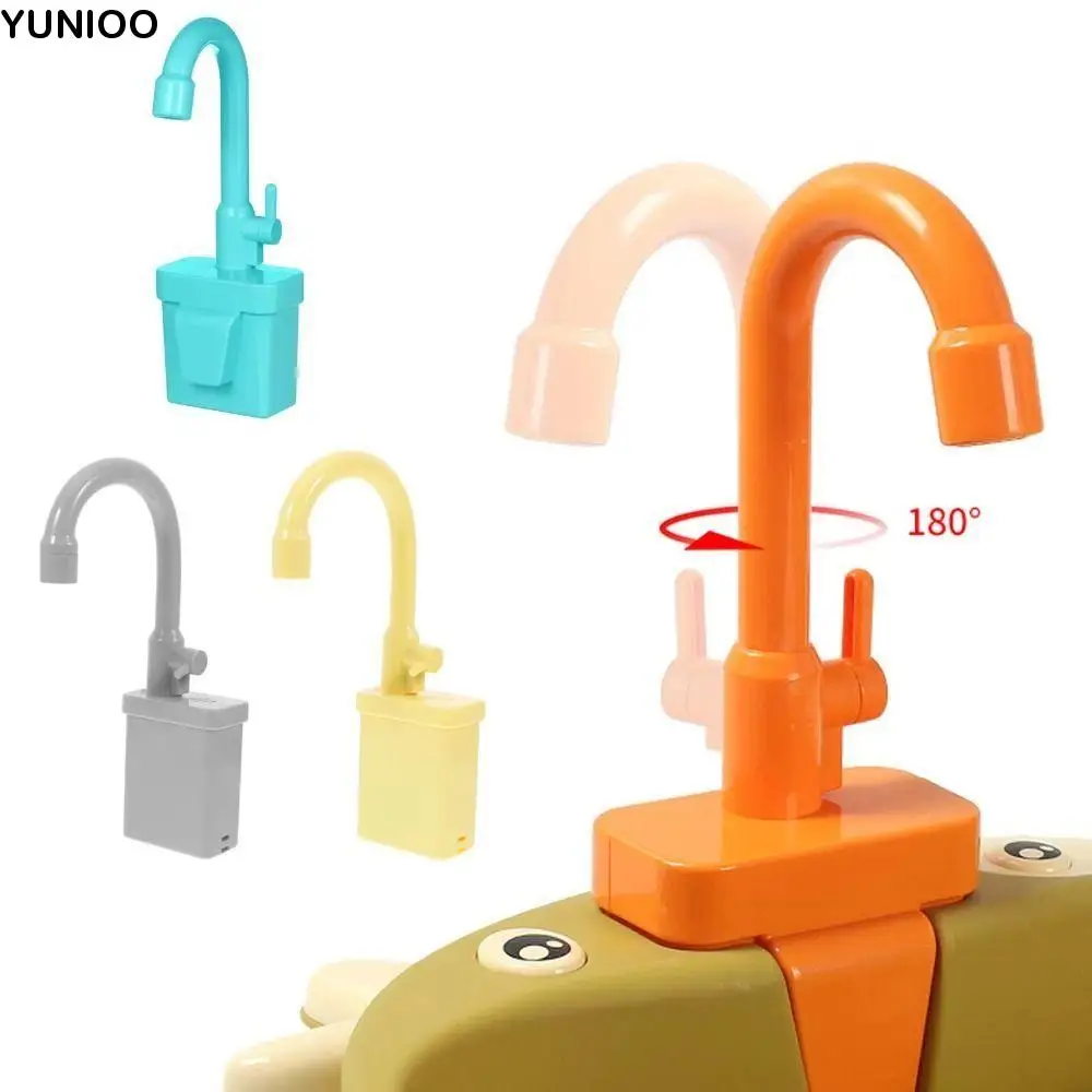 

Tableware Single Hole Kitchen Sink Toy Rotatable Simulation Faucet Replacement Toy Gift Plastic Sink Faucet Play Tap For Girls