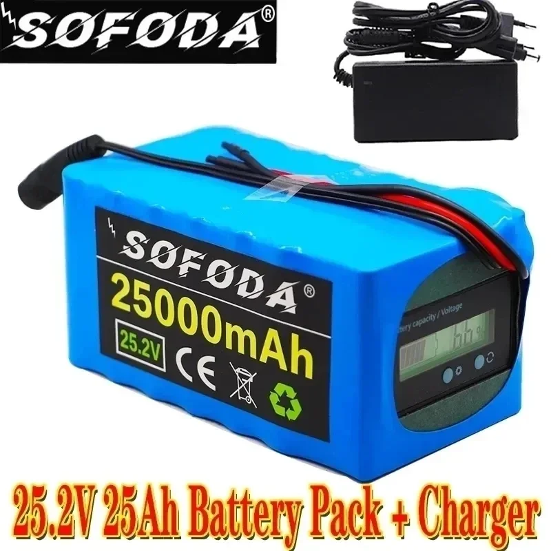 

High power battery 24V 6 s4p 25ah, high power battery 500W, BMS 25.2V 25000mAh power battery, bicycle with capacity indicator