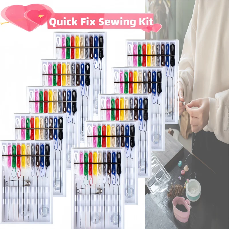 

Mini Quick Fix Portable Sewing Kit Needle Thread Button Pin Travel Household Tools Hand Sewing Bag for Travel Hotel Supplies