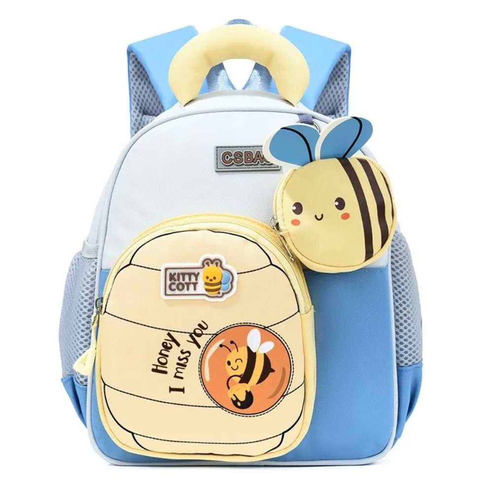 Cartoon Little Bee Children's Backpack Widen Straps Alleviate Burden Kids School Bag Wear-resisting Breathable Kids Backpack
