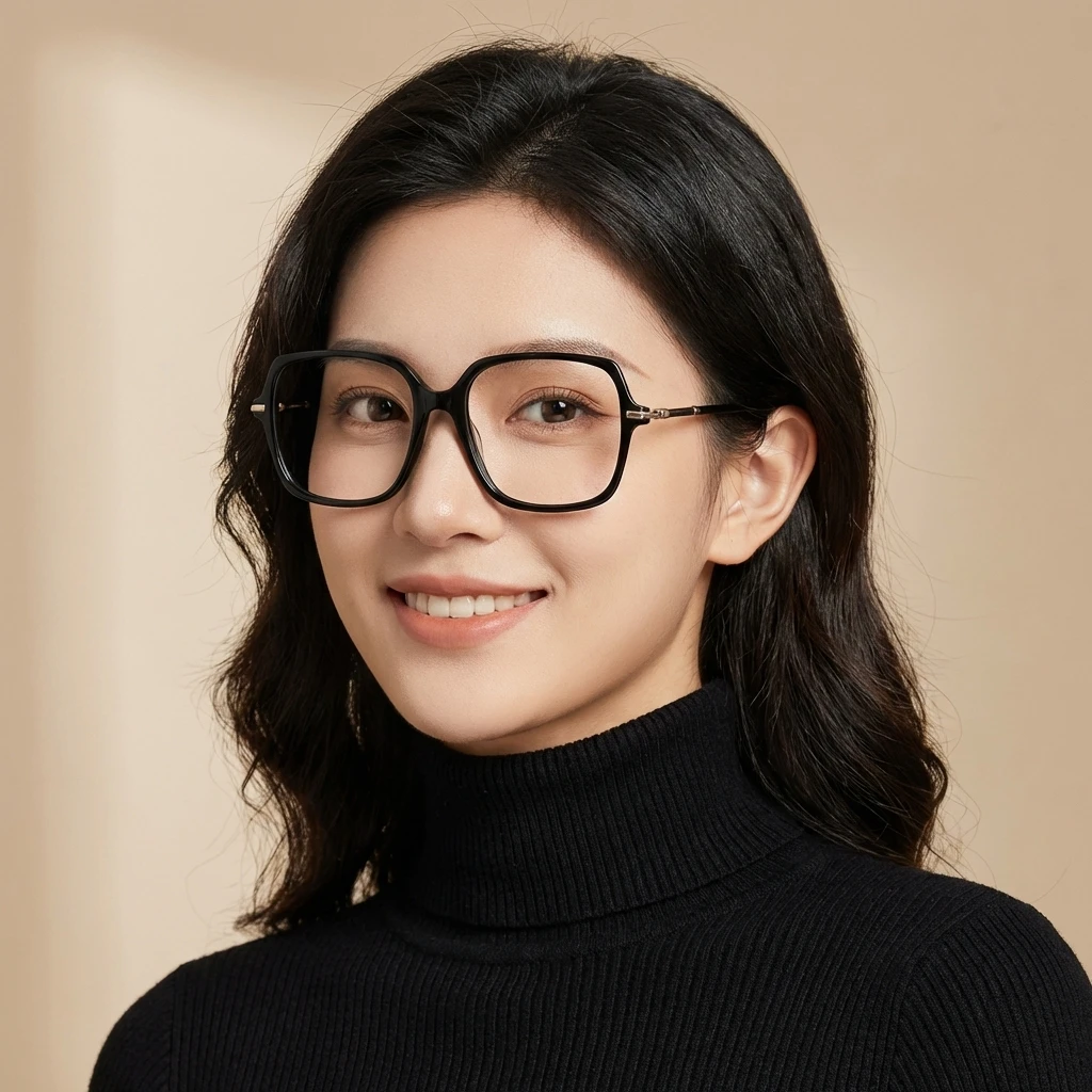 BLUEMOKY Acetate Hexagon Prescription Glasses For Women Anti Blue Light Myopia/Progressive Optical Eyeglasses With Recipe