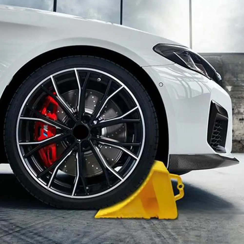 Portable Car Wheel Chock Anti Slip Tire Stop Block Parking Safety Truck Accessory Trailer RV Portable Heavy Wedge Vehicle D P6U9