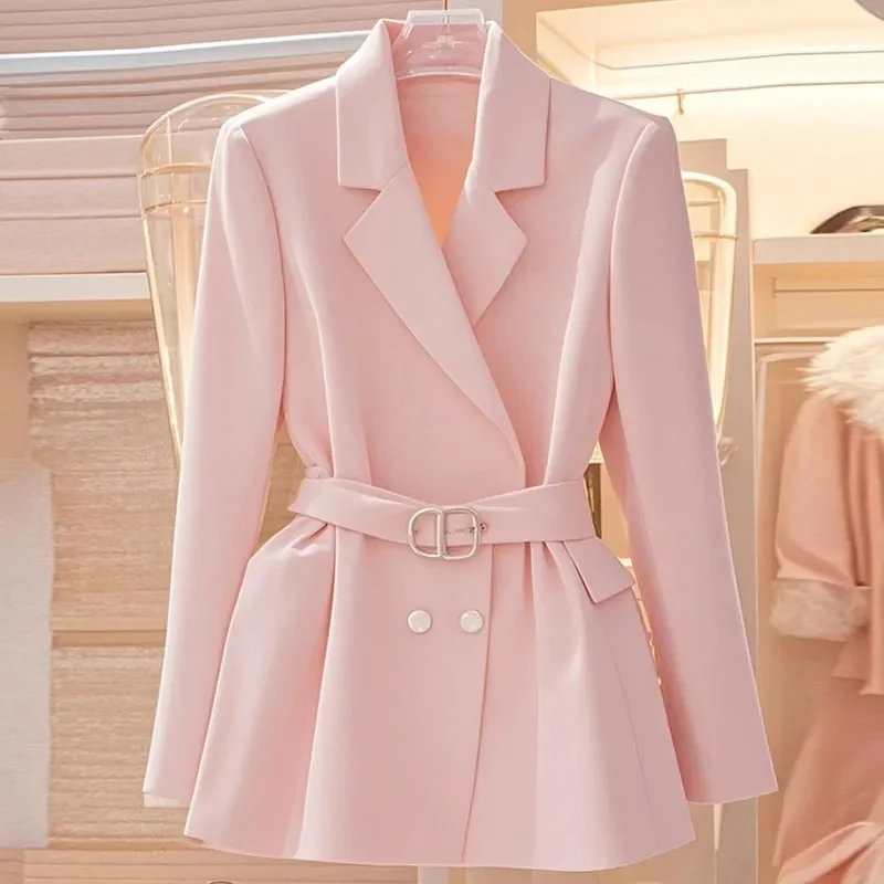 Spring And Autumn Jacket Woman 2025 New Pink Suit Jacket Temperament Celebrity Design Sense High-Grade Short Windbreaker Coat