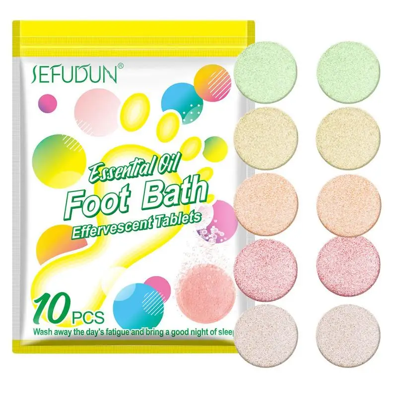 

10pcs Natural Herbal Essential Oil Foot Bath Effervescent Tablets Drainage Ginger Foot Care Spa Foot Soak Losing Weight Pills