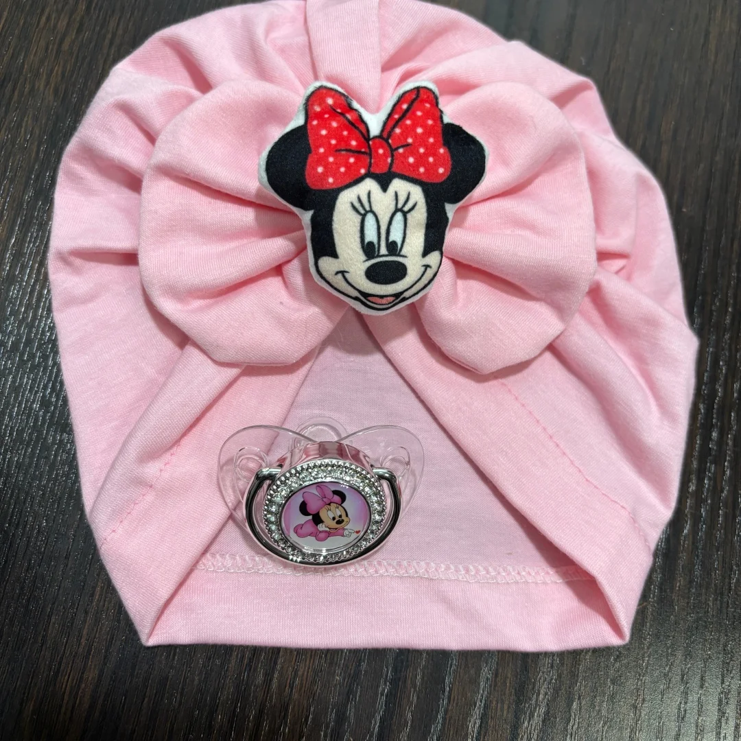 

Newborn hat &Cartoon Newborn Pacifier Dustproof Cover Realistic Breast-Like Chew Nipple for Calming Crying Babies