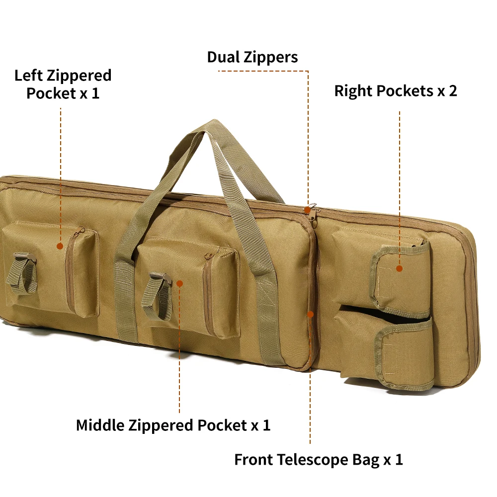 94cm 120cm Doppel-Langwaffentasche Weiche Gewehrtasche Gewehr-Rucksack Schießtasche Schultertasche für Jagdzubehör – Detail 4