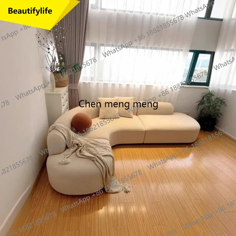 

A13 Французский минималистичный угловой тканевый диван для гостиной, современная, маленькая квартира, арт L, ваби особой формы говорит кремовый ветер