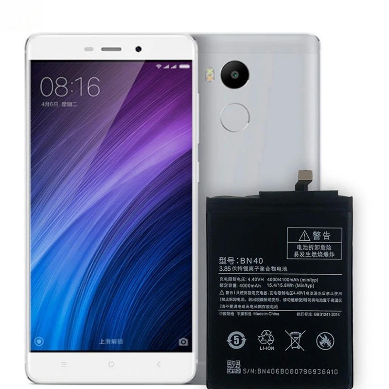 High Quality BN40 Mobile Phone Battery 3.85V 4000mAh For Xiaomi Redmi 4 Premium Edition (32G) / Redmi 4 Prime /4 Pro Brand New