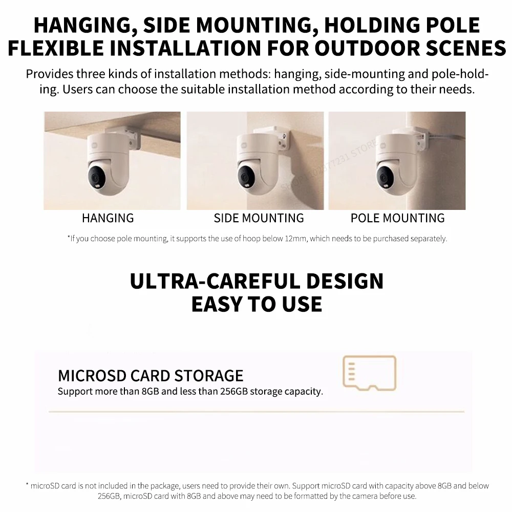 XIAOMI WLAN-Außenkamera CW300 2.5K Ultraklare Bildqualität Wind- und Regenfeste IP66 Wasserdichte KI-Humanoid-Überwachung CN – Detail 19