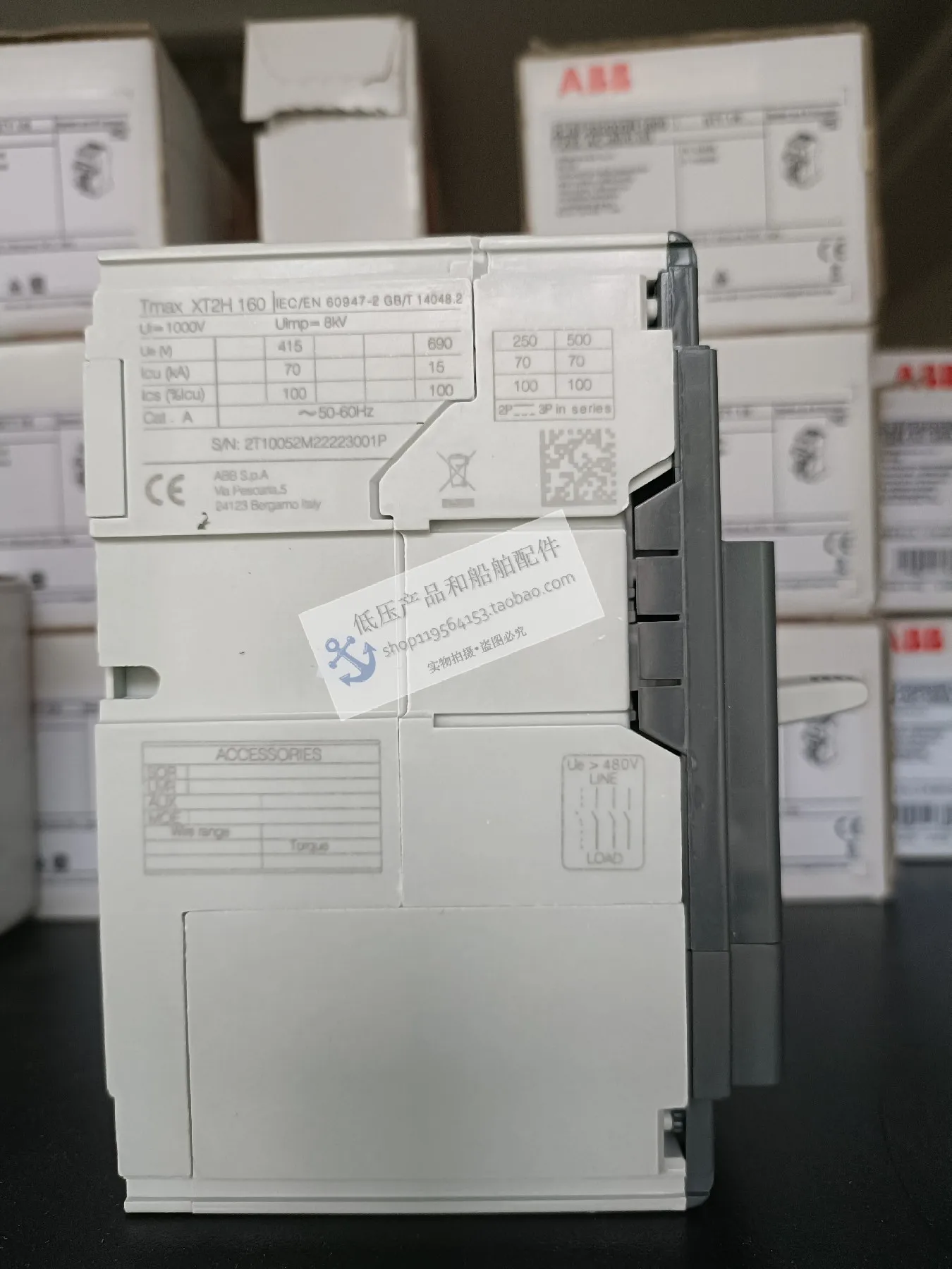 New Original Genuine ABB Molded Case Circuit Breaker XT2H160 TMA100-1000 FF 3P Fixed