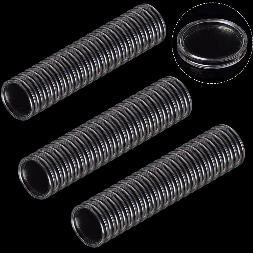 Coin Protection Box Coin Capsules Home Organization 100 Pcs 40mm Inner Diameter Clear High Quality Plastic Brand New