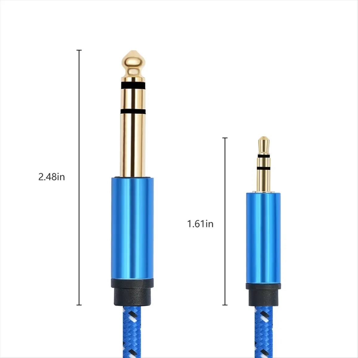 #95Q Electronics Accessories,3.5mm to 6.35mm Adapter Aux Cable for Mixer Amplifier 100cm (Blue)
