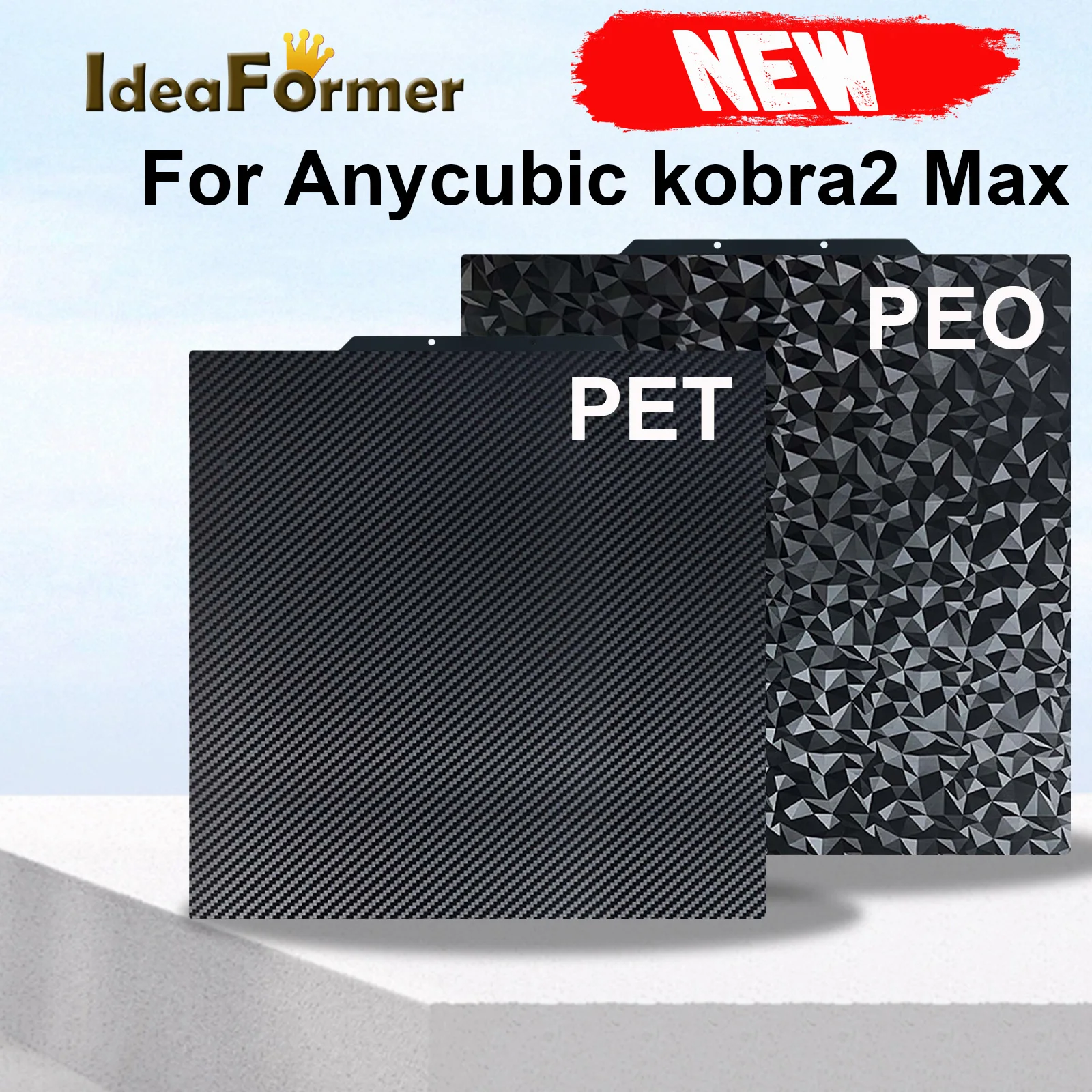 

430×430mm Upgraded PEO PET Sheet For Anycubic Kobra 2 Max Double Sided 3D Printer Heated Bed Spring Steel Kobra MaxBuild Plate