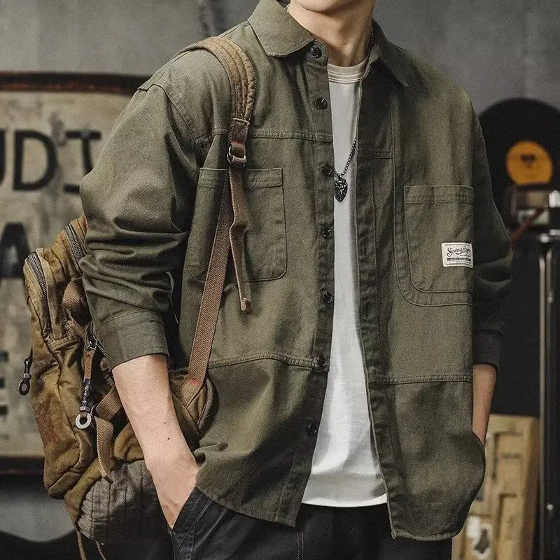 Loose Men's Workwear Shirt Jacket Long Sleeve Casual Style Autumn Winter New Arrival Breathable Wear Resistant Cotton Jacket